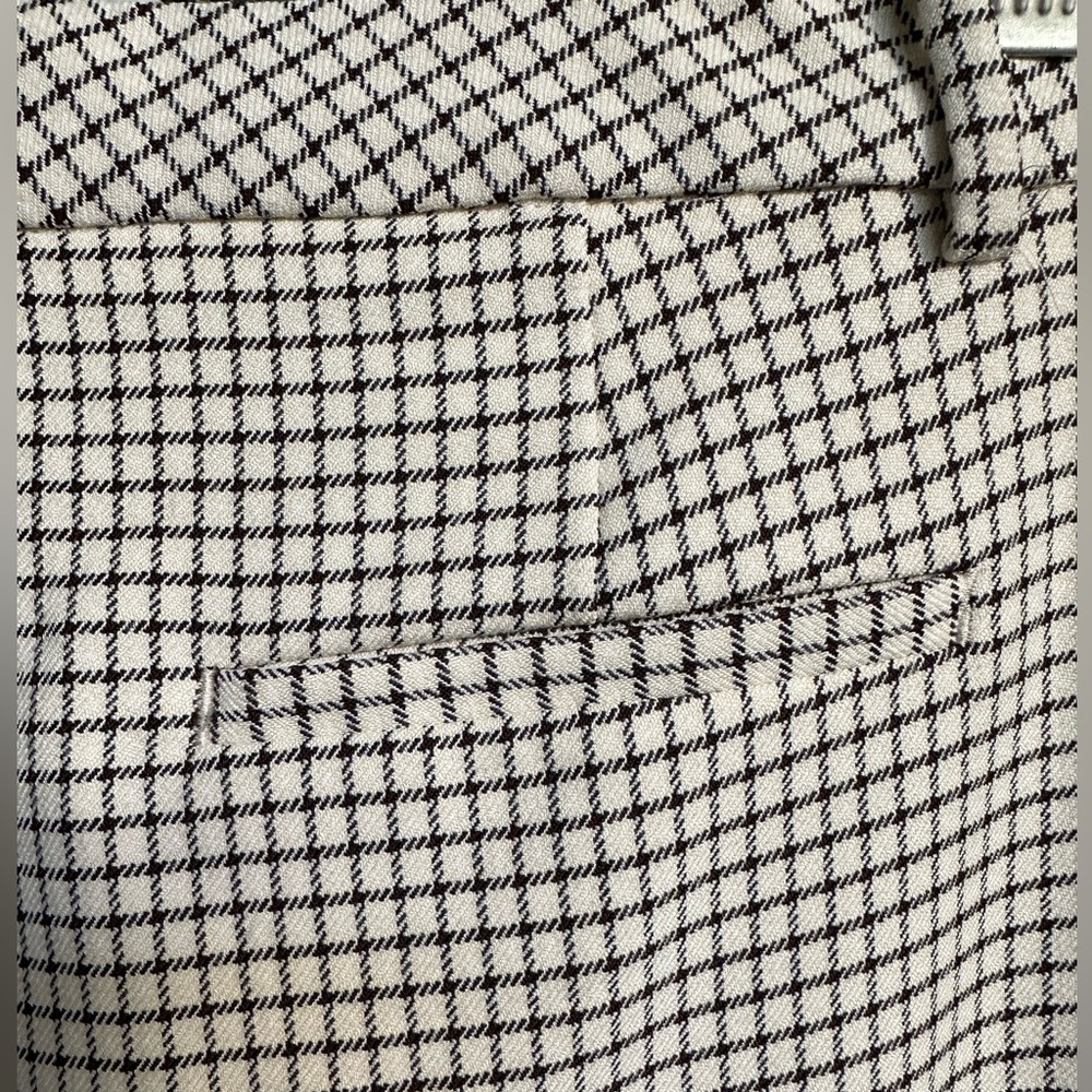 ZARA cropped checked stretch wide leg trousers NWT - Picture 6 of 8
